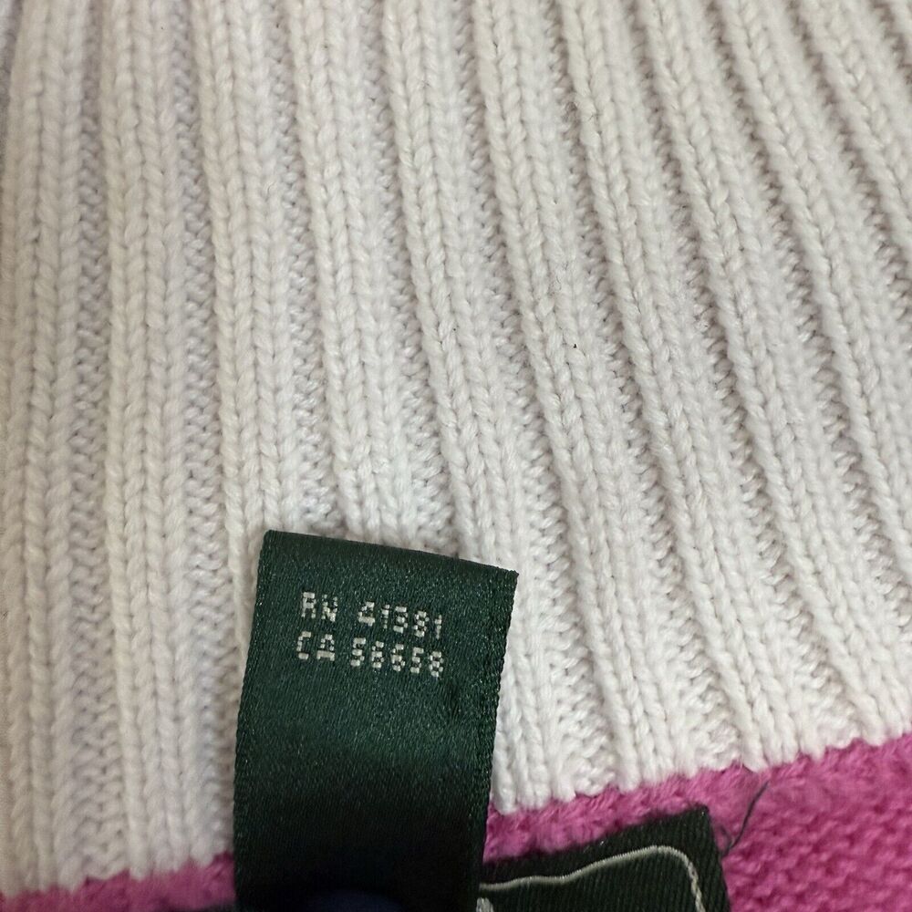 Lauren Ralph Lauren Cardigan Sweater Full Zip Pink Med Knit Women Old Money Logo - Picture 11 of 14